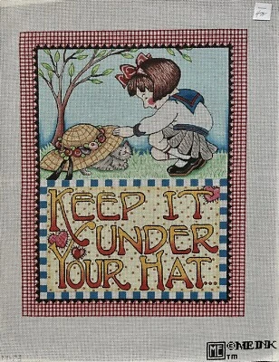 Mary Engelbreit Needlepoint Canvas Keep It Under Your Hat 18”x14” - Image 1 of 4