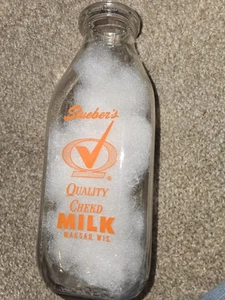 Vintage Stueber's Dairy Wausau WI Milk Bottle Quart - Bild 1 von 2