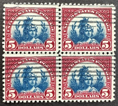 US 1923 Sc# 573 Used Block of 4 Head of Freedom Statue - Image 1 of 2