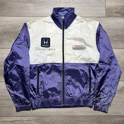 Jaqueta de náilon vintage anos 90 Honda International Racing Team tamanho G fabricada no Japão - Imagem 1 de 4
