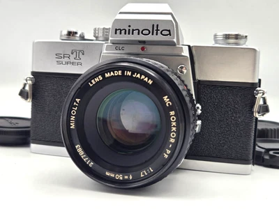 [N.MINT/All works] Minolta SRT Super Silver + MC ROKKOR-PF 50mm F1.7 From Japan - Image 1 of 4