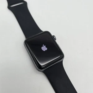 Apple Watch Series 3 - 42mm GPS, Aluminum Black Sport Band **(PROBABLY LOCKED) - Picture 1 of 11