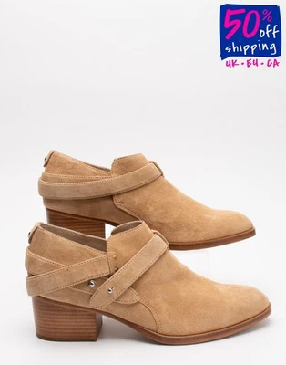 PVP €380 RAG & BONE Botines de Cuero EU 38 UK 5.5 US 8 Metal Logo Tacón Medio  Foto 1 de 4