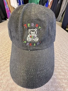 Sombrero de peluche fresco gorra correa trasera para hombre negro denim bordado logotipo de oso gráfico - Imagen 1 de 9