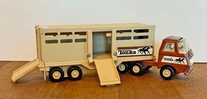 1970's Vintage Tonka Semi Tractor Trailer Truck with Horse Livestock Tailer MINT - Picture 1 of 9