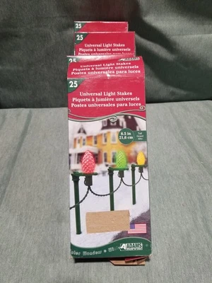 Lot Of 100 8.5" Adam Holiday Universal Light Stakes Made In USA ~ Read Below - Image 1 of 4