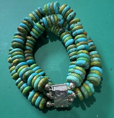 Pulsera Jay King Plata de Ley 925 Azul Verde Turquesa Cierre Magnético Foto 1 de 4