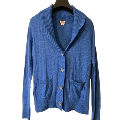 Cárdigan suéter para mujer Mossimo pequeño manga larga botón delantero bolsillos azules  Foto 1 de 4