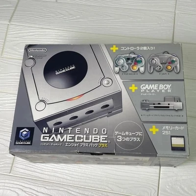 Nintendo GameCube Enjoy Plus Pack Silver Japan Console Set Clear Controller - Image 1 of 4