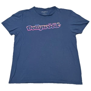 Camicia Dollywood logo XL blu marca parco a tema Dolly Parton Tennessee usata in ottime condizioni - Foto 1 di 5