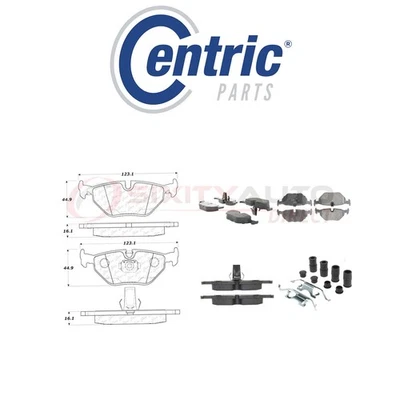 Centric Posi Quiet Metallic Brake Pads w Shims for 1996-2000 BMW 528i 2.8L xk Foto 1 de 4