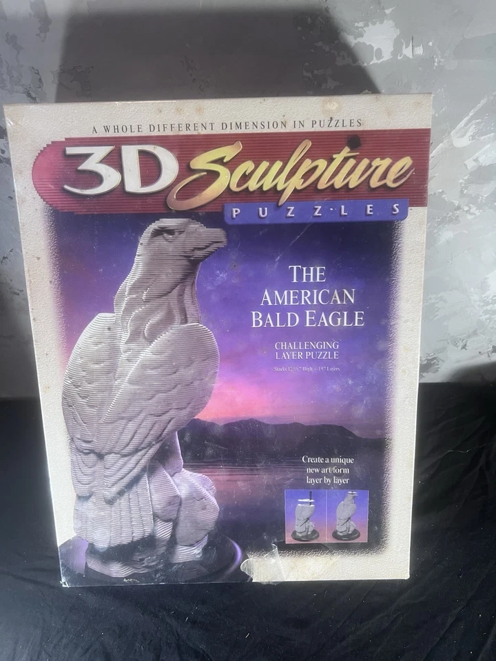 Milton Bradley 3d Sculpture Puzzle The American Bald Eagle 197 Layers