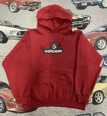 Vintage Y2K Volcom Hoodie Jacket Men’s Size Medium Skateboarding Red - Image 1 of 4