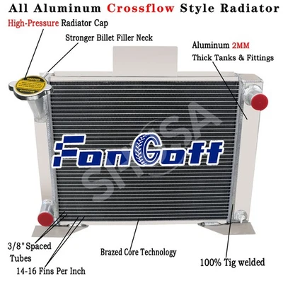 4 Row Aluminum Radiator for 1982-1994,1994  Ford Ranger Pickup Truck MT V8 - Image 1 of 4