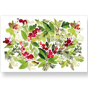 50 Stück Weihnachten Papier Tischsets Aquarell Rot Beere mit Blättern Tischsets... - Bild 1 von 7