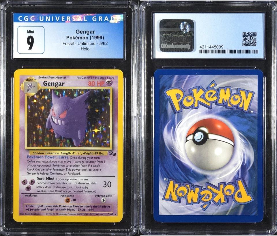 Gengar 5/62 - CGC 9 - Fossil Unlimited - Pokemon Card - Image 1 of 1