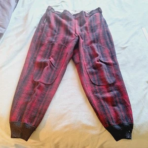 Vintage Woolrich Hunting Pants Mens 42 Wool Buffalo Plaid Double Knee Mackinaw - Picture 1 of 10