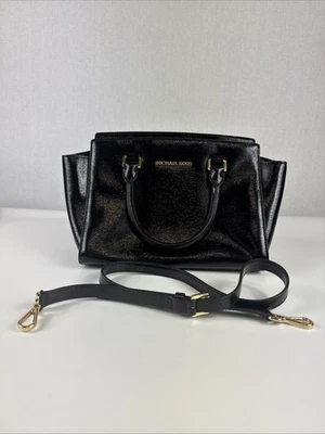 Michael Kors Selma Black Leather Satchel Crossbody Shoulder Bag EUC - Image 1 of 4