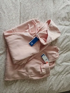 Ladies Adidas Originals Trefoil Essential Oversized Hoodie/JOGGER SET 12/14 BNWT - Picture 1 of 18