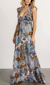 Nuevo con etiquetas Maxi Vestido Floral Nacido en el Báltico para Mujer Talla M Azul Multi - Imagen 1 de 18