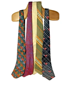 5 Vintage Krawatten MCM Wembly Tie Co (Pulitzer) Häuser Retro gestreift Polyester - Bild 1 von 21