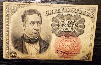 10 CENTS FRACTIONAL CURRENCY 1874 YEAR GOOD CONDITION !!! - Image 1 of 2