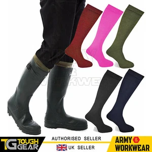 Damas Wellington Bota Calcetines Largo Acolchados Campamento Jardinería Talla UK 4-7 - Imagen 1 de 7