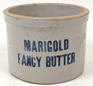 Marigold Fancy Butter Minnesota Dairy Vintage Creamery Stoneware Crock - Picture 1 of 8