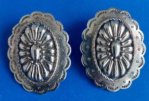 JJ Jonette Concho Jewelry Co. Western Design Silver pierced earrings - Picture 1 of 5