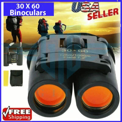 Binoculars 30x60 Zoom Outdoor Travel Compact Folding Telescope Hunting Day/Night - Image 1 of 4