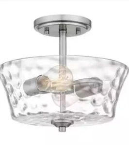 Acacia 2-Light Semi-Flush Mount in Brushed Nickel Exact Fixture In Pictures - Picture 1 of 6