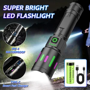 350000000 Lumen superhelle LED taktische Taschenlampe wiederaufladbare LED Arbeitsleuchte - Bild 1 von 21