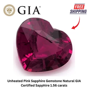 Unheated Pink Sapphire Gemstone Natural GIA Certified Sapphire 1.56 carats - Picture 1 of 5