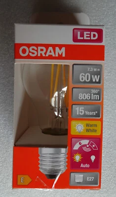 OSRAM STAR+ Classic A60 E27 LED Daylight Sensor 7,3W 806lm warmweiß | wie 60W - Bild 1 von 4