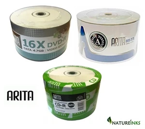 Arita RITEK CD-R DVD-R Blank discs 8x 16x 52x Lot Various choice Grade A media - Afbeelding 1 van 4