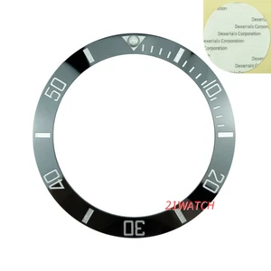 NUEVO 40mm Inserto de Bisel de Cerámica Negra para Reloj Dweller Sea Diver Número Plateado - Imagen 1 de 2