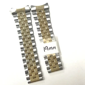 S. Steel Hong Kong Silver-Gold 20mm No Deployment Clasp or Fold Over Band Only - Picture 1 of 3
