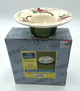 NEW Yankee Candle “Our America” Cardinal Tea Light Holder Mosaic Ceramic Winter - Picture 1 of 14