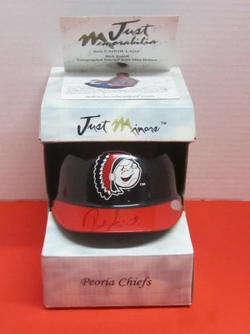 MiLB Autographed Just Minors Mini Helmet- Rick Ankiel- Peoria Chiefs Cover