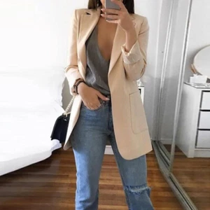 Women Longline Blazer Suit Slim Ladies Coat Formal Jacket Slim Plus Size Casual✜ - Picture 1 of 17