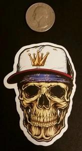 skull sticker ** 5 point crown sticker ** baseball cap sticker - Picture 1 of 1
