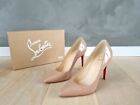 **Christian Louboutin** Beige Patent Leather Pigalle 100 Pumps Heels Size 38