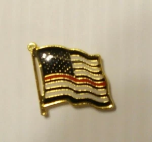 New SUPPORT FIREFIGHTERS FLAG enamel metal - hat tac pin lapel tack pinback - Imagen 1 de 3