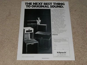 Klipsch 1978 Lautsprecheranzeige, La Scala, Klipschorn, Belle, Ketzerei, 1 Seite, Artikel - Bild 1 von 1