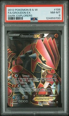 2012 POKEMON BLACK & WHITE DARK EXPLORERS #106 FULL ART/GROUDON EX PSA 8 NM - Image 1 of 2