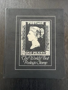 World’s First Postage Stamp 1840 ‘Penny’ Black w COA Collector’s Book I F - Picture 1 of 5