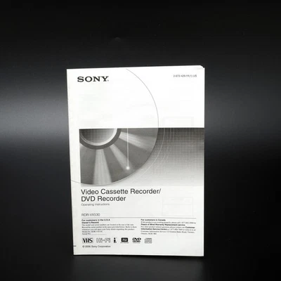 Sony RDR-VX530 VCR/DVD Instruction Manual - Image 1 of 4