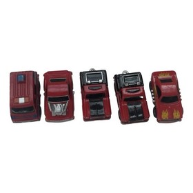 VGT  Micro Machines Galoob 80s Red Cars Lot of 5 Fire Truck, Hot Rod, Muscle Car
