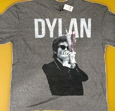 NWT Retro Bob Dylan Gray Graphic Logo Short Sleeve T-Shirt 2XL Excellent B15  - Image 1 of 4
