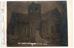 Postal de Collinsville, IL Illinois, 1912 RPPC, Primera Iglesia Bautista Dedicada - Imagen 1 de 2